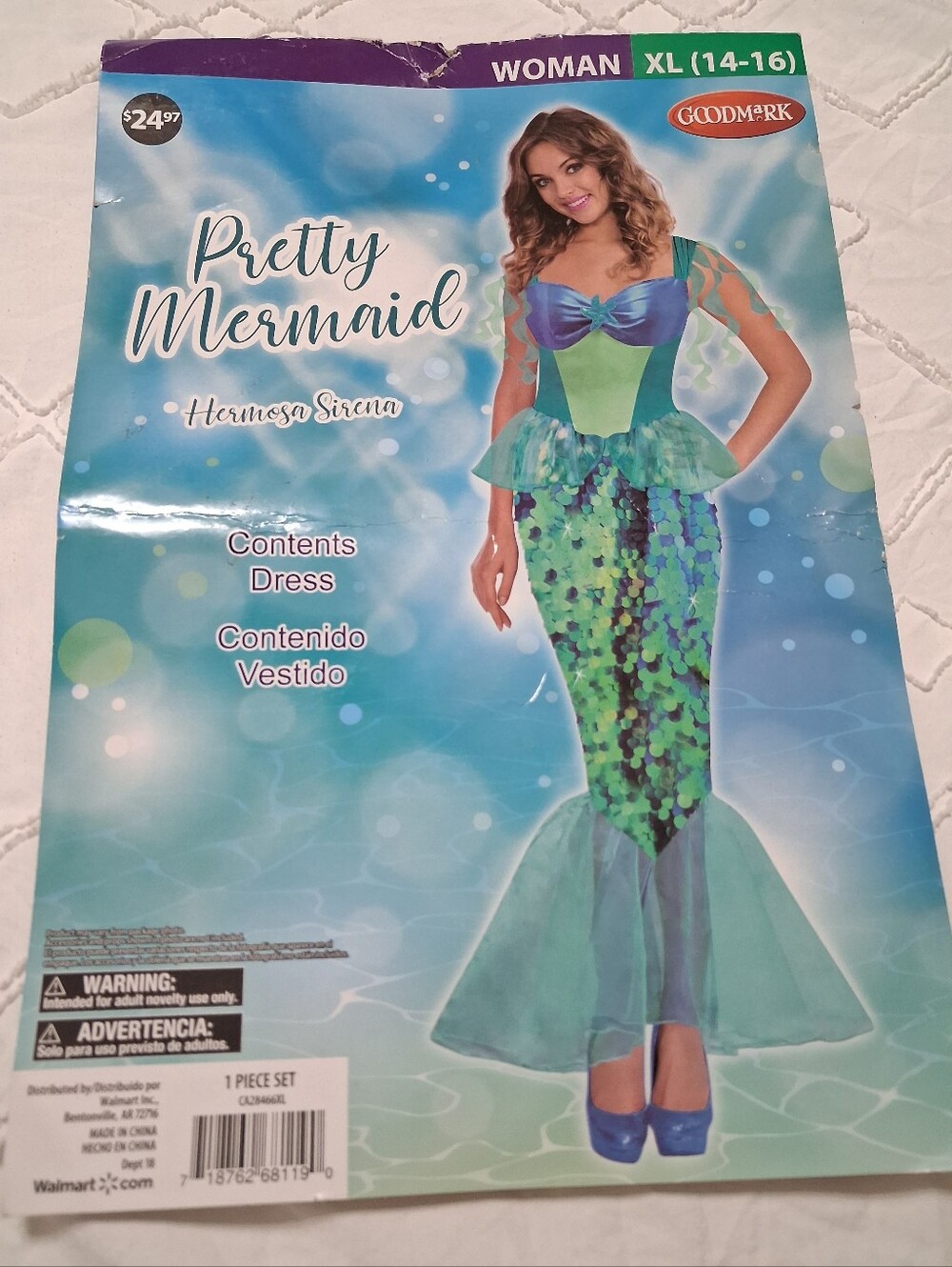 Pretty Mermaid Women's Green Costume Dress - XL